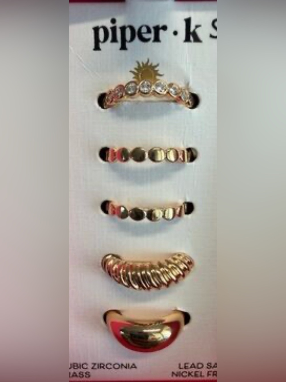 Piper K 🔥 playful  Mixed Ring Set with Textured & Polished Styles